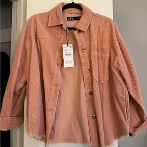 Zara Women's Pink Corduroy Jacket